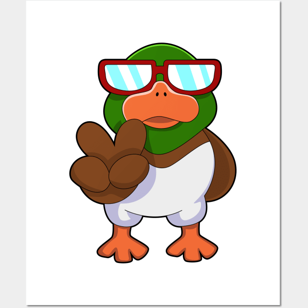 Duck with Sunglasses Wall Art by Markus Schnabel